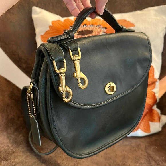 Coach Bags Vintage Coach Plaza Bag 986 Forest Green Wstrap Hangtag